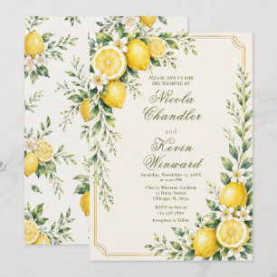 Invitation Mariage Botanique au Citron