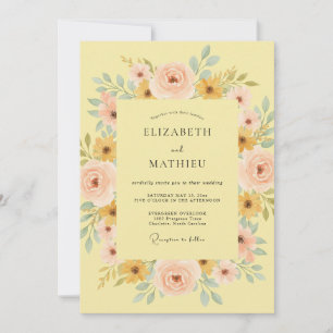 Invitation Mariage Botanique au Soleil Jaune