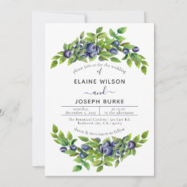 Invitation mariage botanique bleu bleus