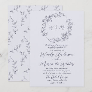 Invitation Mariage botanique Chromatique Minimal