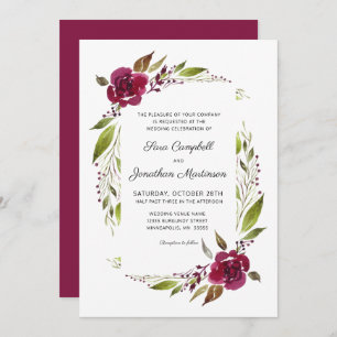 Invitation Mariage botanique de Bourgogne