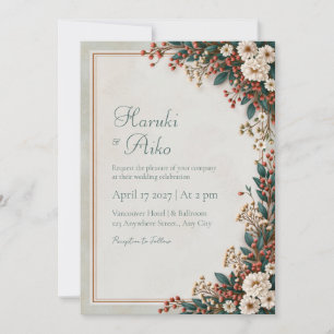 Invitation Mariage botanique de la baie de corail