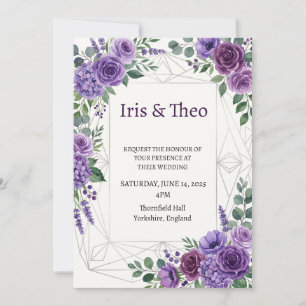 Invitation Mariage botanique de la jacinthe des bois