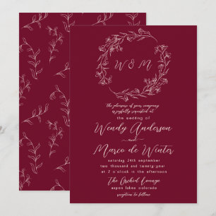 Invitation Mariage botanique de Paprika et Oyster Pink Boho