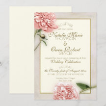 Mariage botanique de Pink Peony