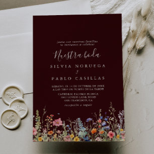 Invitation Mariage Botanique de Prairie Rustique Nuestra Boda