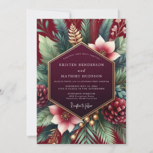 Invitation Mariage Botanique d'Hiver Bourguignon