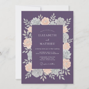 Invitation Mariage Botanique Douce de Prune en Hiver