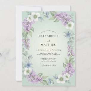 Invitation Mariage Botanique Douce Lilas