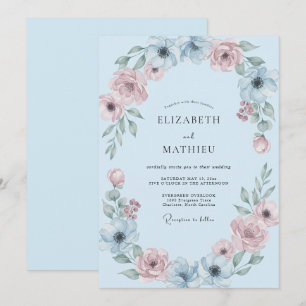 Invitation Mariage Botanique Douceur Ciel Bleu