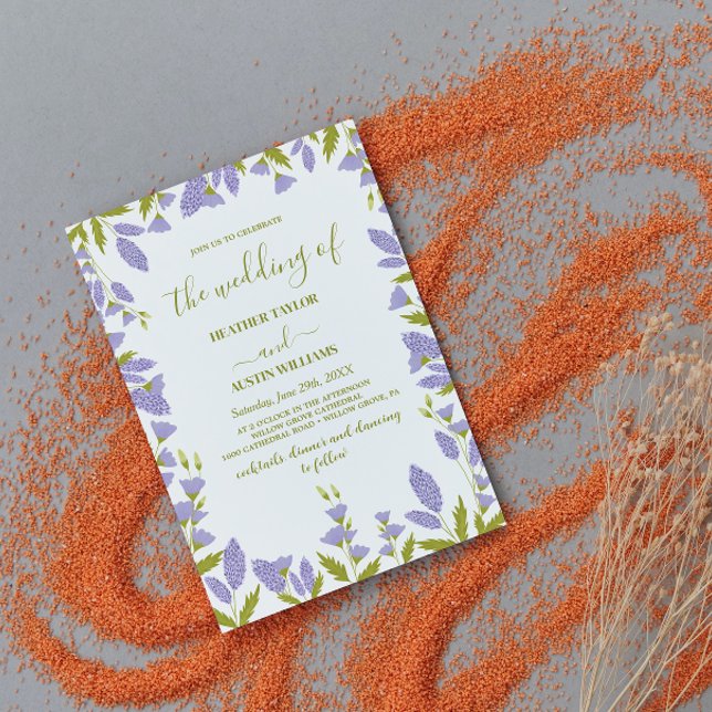 Invitation Mariage botanique du Fleur sauvage de prairie (Créateur téléchargé)