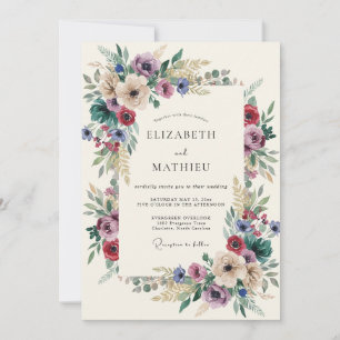 Invitation Mariage Botanique Éclectique Bourgogne