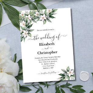 Invitation Mariage botanique élégant à la verdure florale bla
