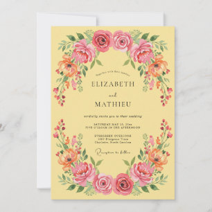 Invitation Mariage Botanique Estival de Félicité Jaune