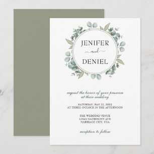 Invitation Mariage botanique Eucalyptus Greenery