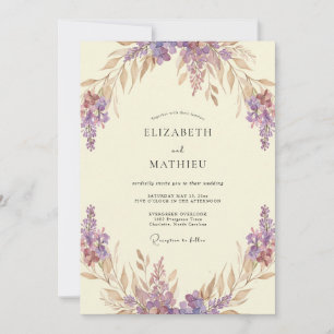 Invitation Mariage Botanique Fantaisiste Améthyste