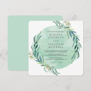 Invitation Mariage botanique Feuille d'Eucalyptus frais