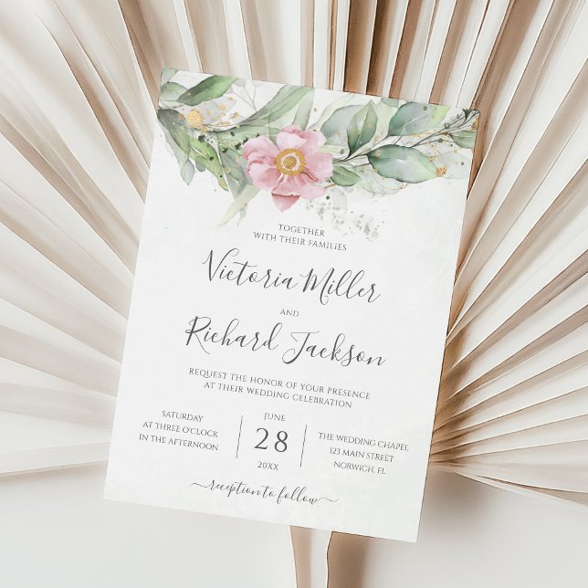 Invitation Mariage botanique Feuille Eucalyptus Green (Créateur téléchargé)