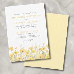 Invitation Mariage Botanique Fleur Jaune Sauvage Floral