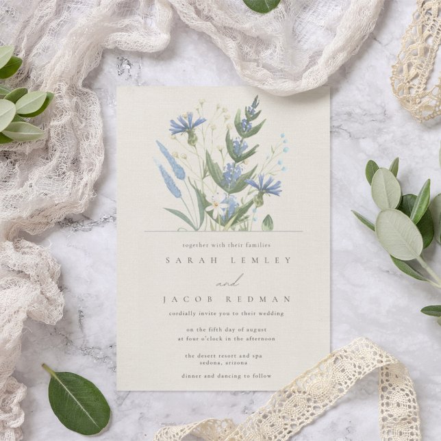 Invitation Mariage botanique Fleur sauvage d'été (Créateur téléchargé)