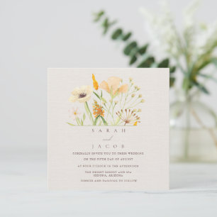 Invitation Mariage botanique Fleur sauvage simple