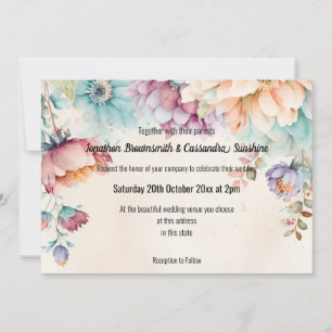 Invitation Mariage BOTANIQUE FLORAL DE PRINTEMPS
