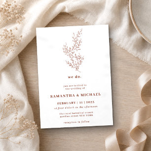 Invitation Mariage botanique floral Ivy Terracotta nous faiso