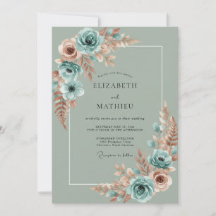 Invitation Mariage Botanique Floral Sauge