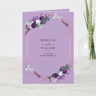 Invitation Mariage botanique floral tout-en-un au lilas viole