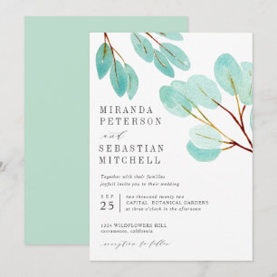 Invitation Mariage botanique frais Eucalyptus Foliage
