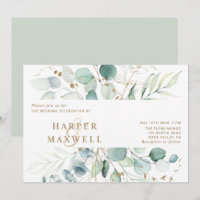 Mariage botanique Gold et Green Watercolor