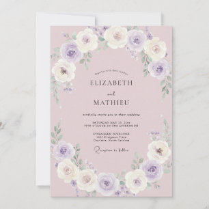 Invitation Mariage Botanique Gracieux Lilas