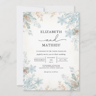 Invitation Mariage botanique hiver Frost