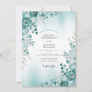 Invitation Mariage botanique hivernal dans une brume de teint