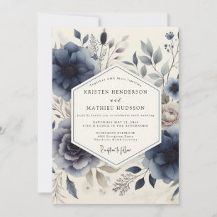 Invitation Mariage Botanique Indigo Bloom