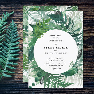 Invitation Mariage Botanique Invitat blanc élégant