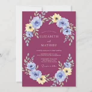 Invitation Mariage Botanique Luxueux aux Prunes