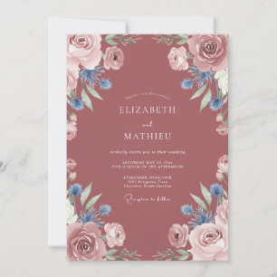 Invitation Mariage Botanique Luxuriant Mauve