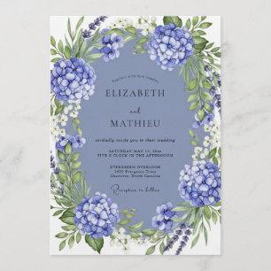 Invitation Mariage Botanique Luxuriant Pervenche
