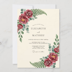 Invitation Mariage Botanique Majestueux de Bourgogne