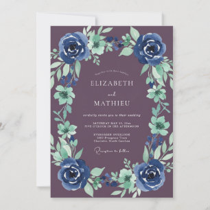 Invitation Mariage Botanique Noble prune