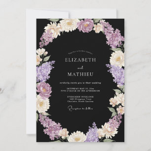 Invitation Mariage Botanique Opulent Noir