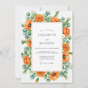 Invitation Mariage Botanique Orange Blissful