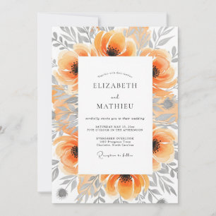 Invitation Mariage Botanique Pittoresque aux Pêches