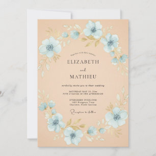 Invitation Mariage Botanique Poétique aux Pêches