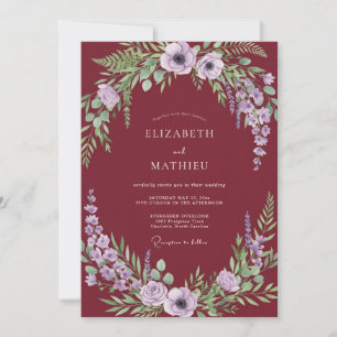 Invitation Mariage Botanique Poétique Bourguignon