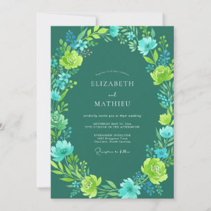 Invitation Mariage Botanique Radiant de Teal