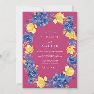 Invitation Mariage Botanique Radiant Fuchsia
