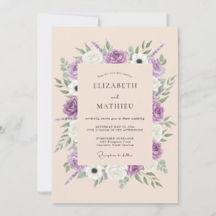 Invitation Mariage Botanique Radieux Lilas