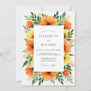 Invitation Mariage Botanique Radieux Orange
